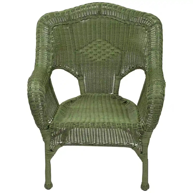 Ensemble de conversation d'extérieur en osier - Vert mousse - 4 pièces