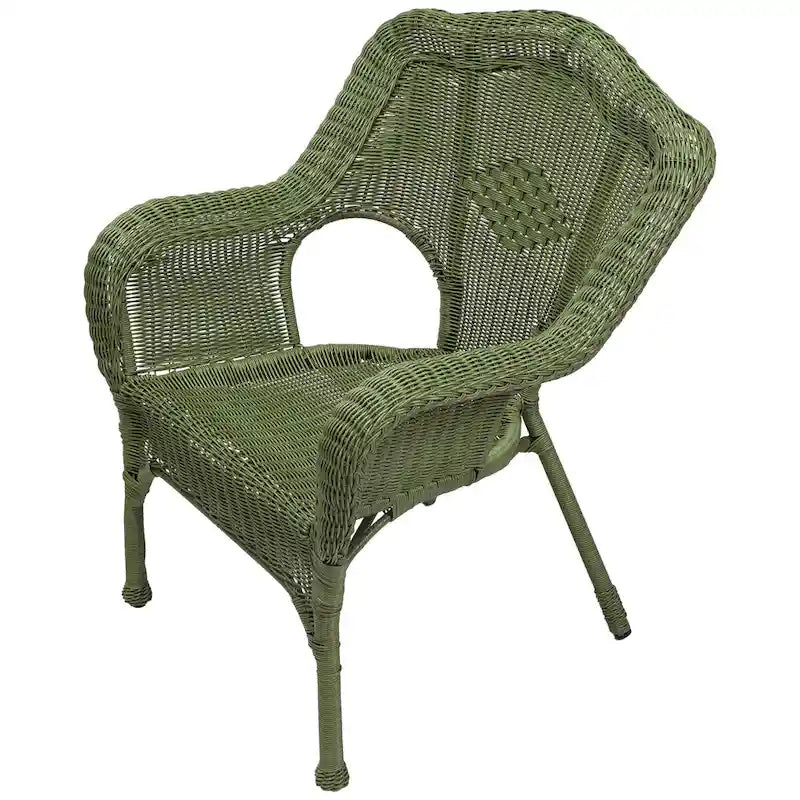 Ensemble de conversation d'extérieur en osier - Vert mousse - 4 pièces