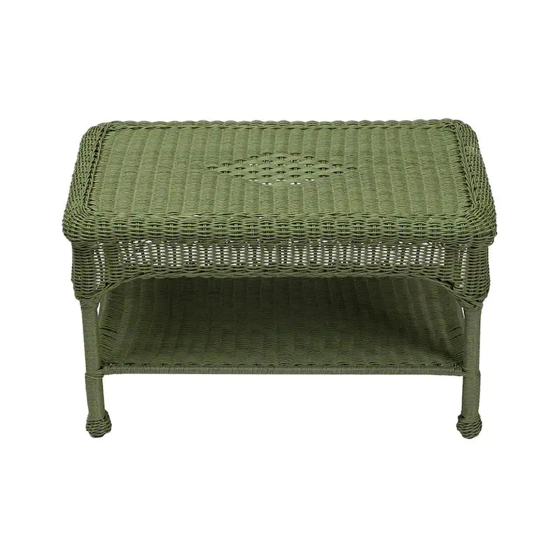 Ensemble de conversation d'extérieur en osier - Vert mousse - 4 pièces