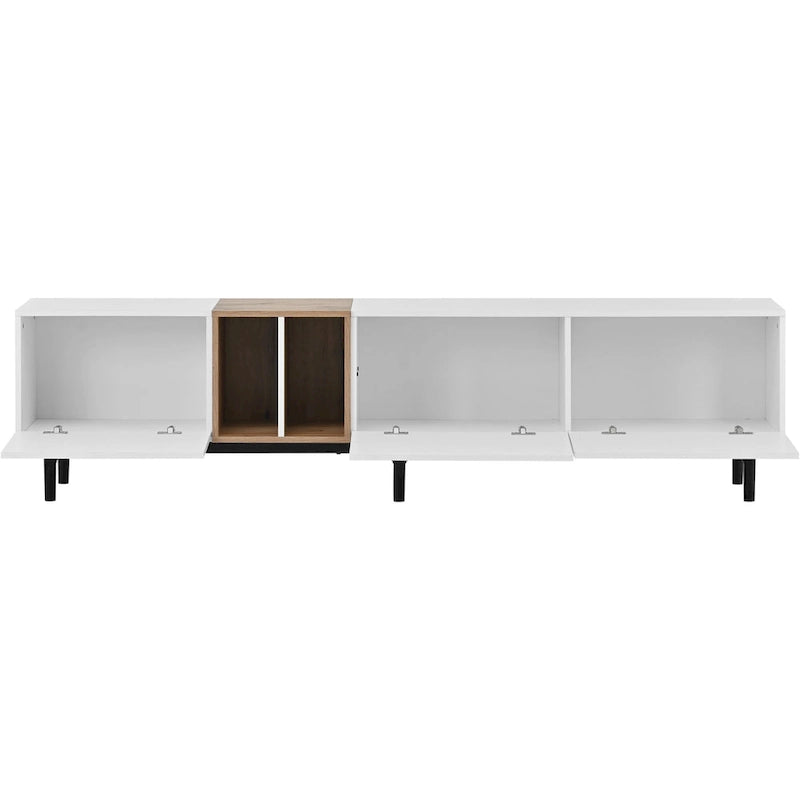 Meuble TV 193 cm avec portes et grand rangement pour TV jusqu'à 80 pouces