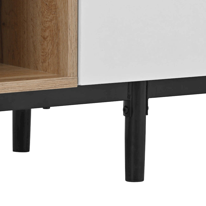 Meuble TV 193 cm avec portes et grand rangement pour TV jusqu'à 80 pouces