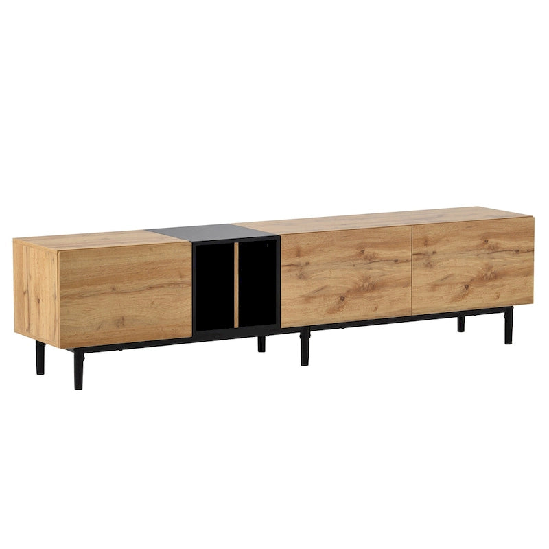 Meuble TV 193 cm avec portes et grand rangement pour TV jusqu'à 80 pouces
