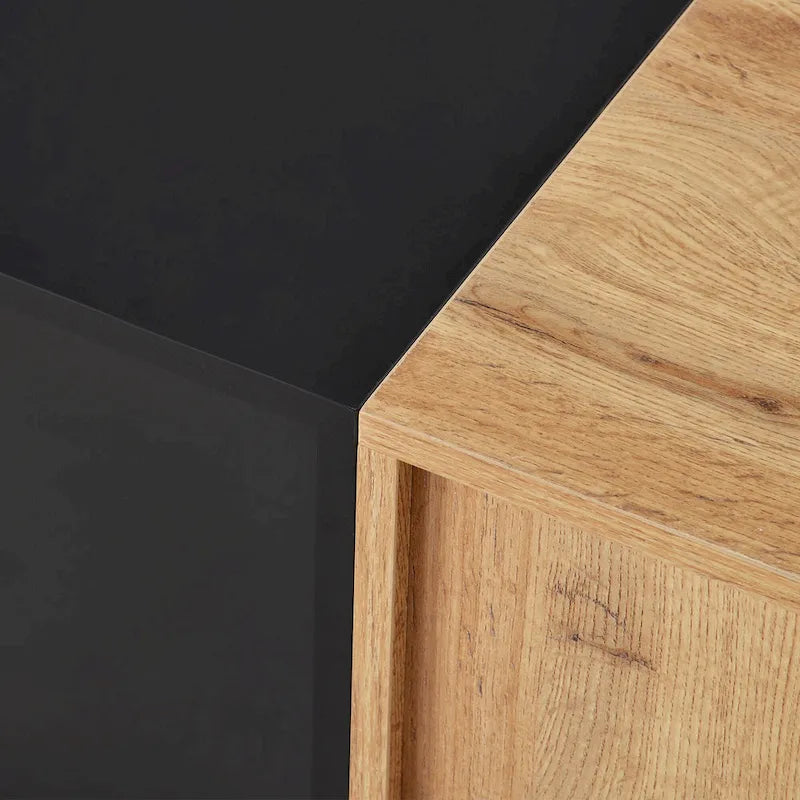 Meuble TV 193 cm avec portes et grand rangement pour TV jusqu'à 80 pouces