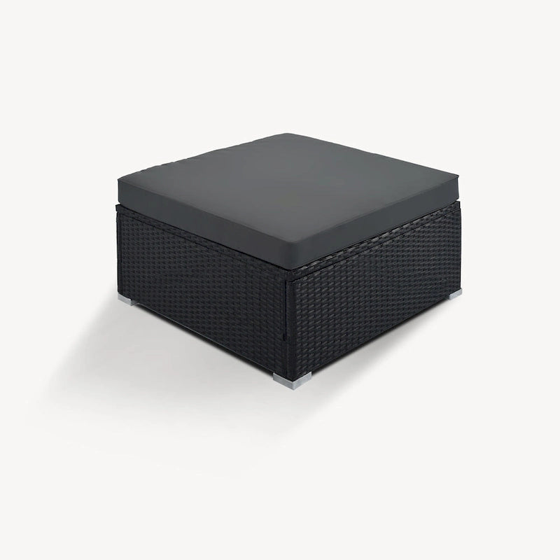 Ensemble de canapés modulaires d'extérieur en osier 8 pièces avec table basse, combinaison libre