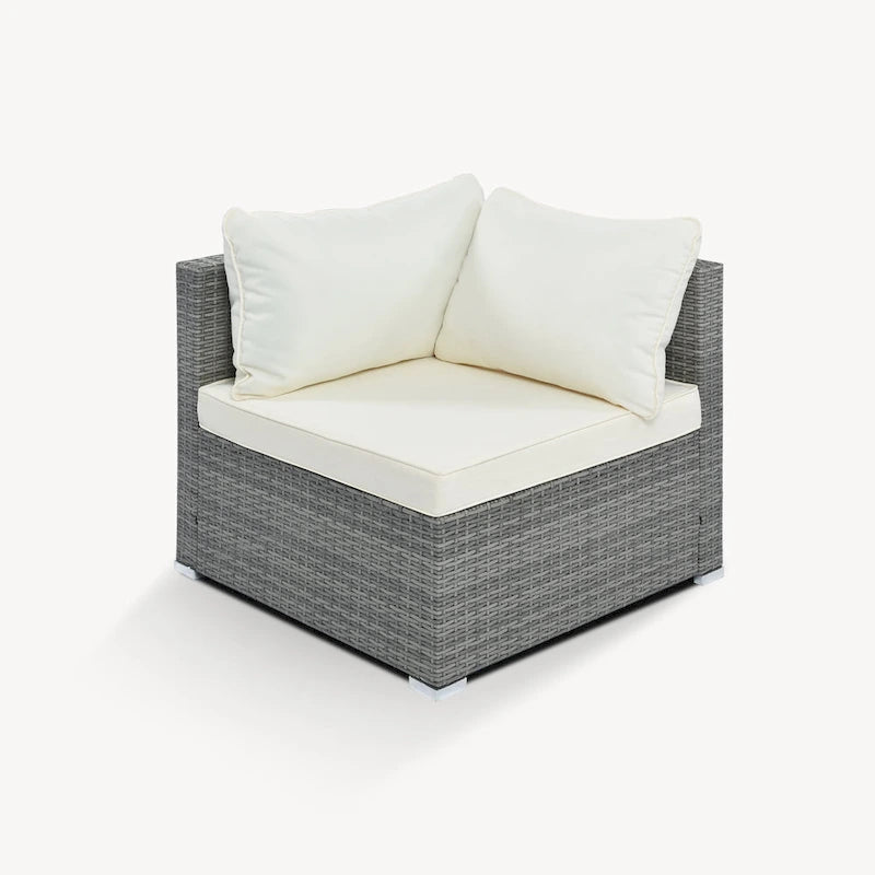 Ensemble de canapés modulaires d'extérieur en osier 8 pièces avec table basse, combinaison libre