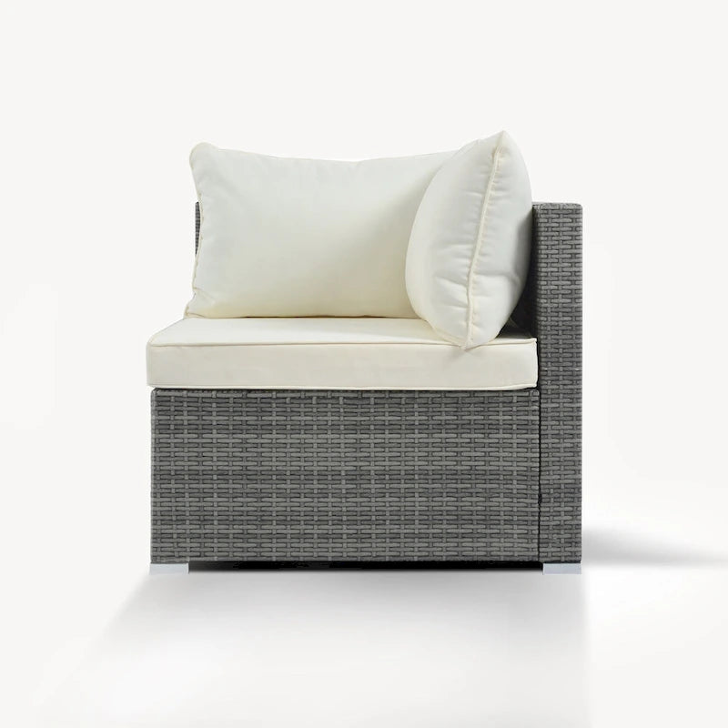 Ensemble de canapés modulaires d'extérieur en osier 8 pièces avec table basse, combinaison libre