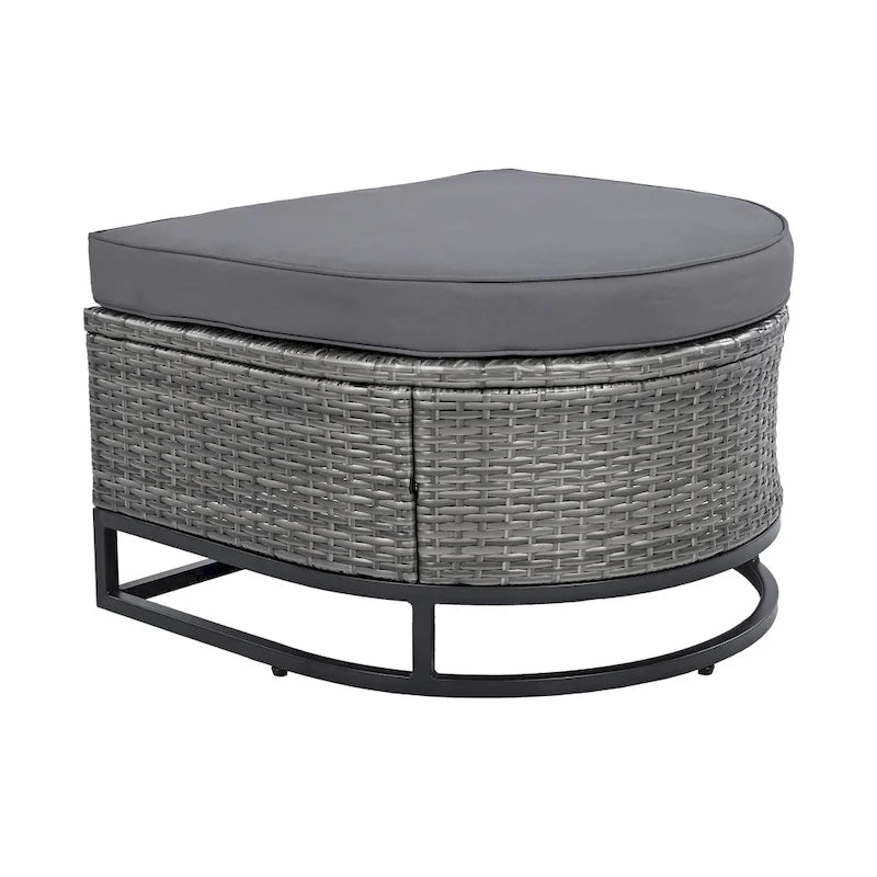 Ensemble de canapé d'extérieur modulaire 7 pièces en rotin avec table basse, combinaison libre