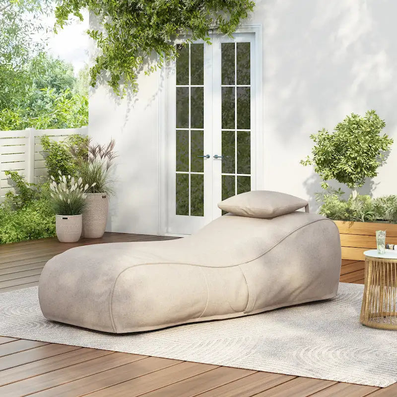 Christopher Knight Home- Fiano Fabric Outdoor Bean Bag Lounge Chair