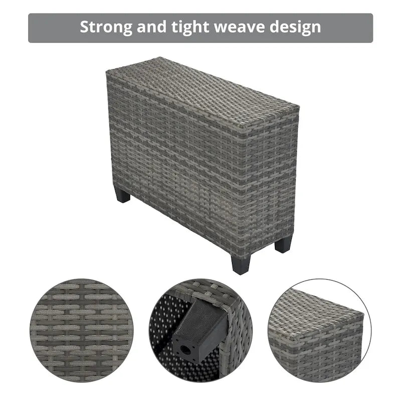 Ensemble de canapé d'angle incurvé en osier 8 pièces pour l'extérieur avec table basse