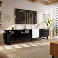 Meuble TV moderne pour téléviseur 80 pouces avec double espace de rangement - 15.00 x 70.90 x 19.70