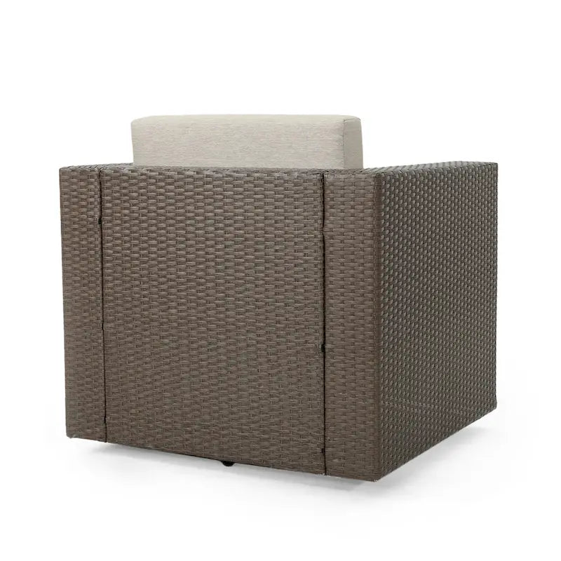Salon de conversation Puerta Outdoor Wicker 3 pièces pivotant avec coussins de Christopher Knight Home
