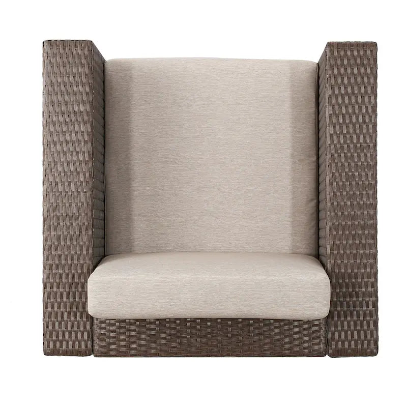 Salon de conversation Puerta Outdoor Wicker 3 pièces pivotant avec coussins de Christopher Knight Home