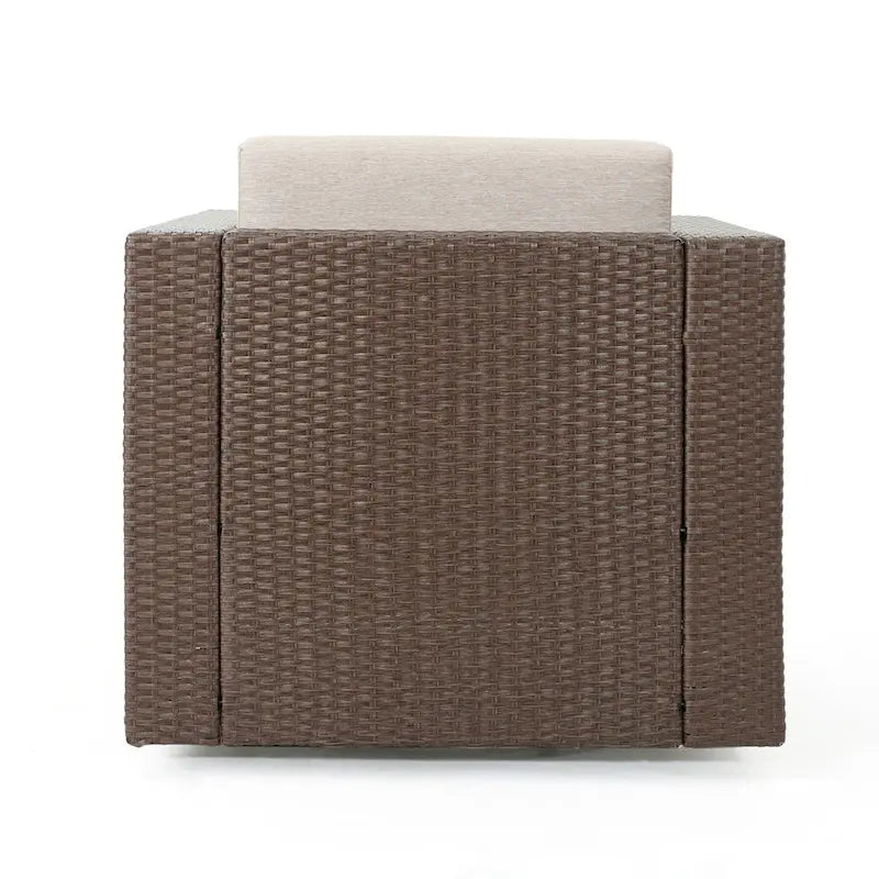Salon de conversation Puerta Outdoor Wicker 3 pièces pivotant avec coussins de Christopher Knight Home