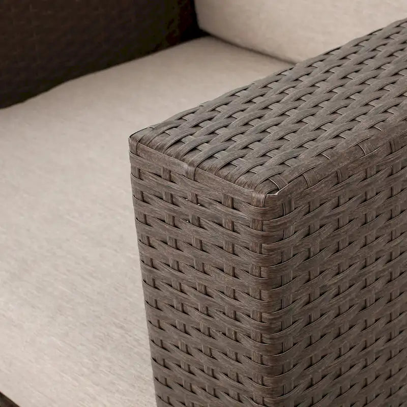Salon de conversation Puerta Outdoor Wicker 3 pièces pivotant avec coussins de Christopher Knight Home