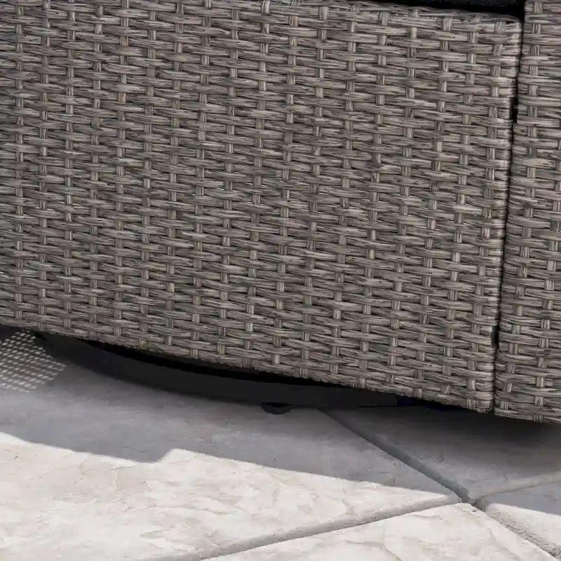 Salon de conversation Puerta Outdoor Wicker 3 pièces pivotant avec coussins de Christopher Knight Home