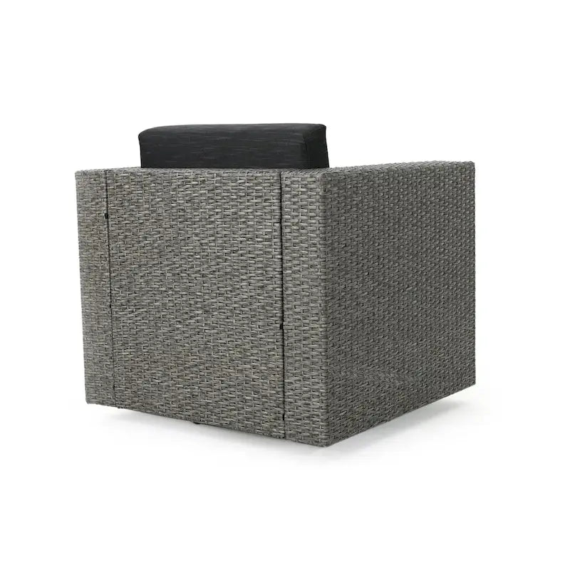 Salon de conversation Puerta Outdoor Wicker 3 pièces pivotant avec coussins de Christopher Knight Home