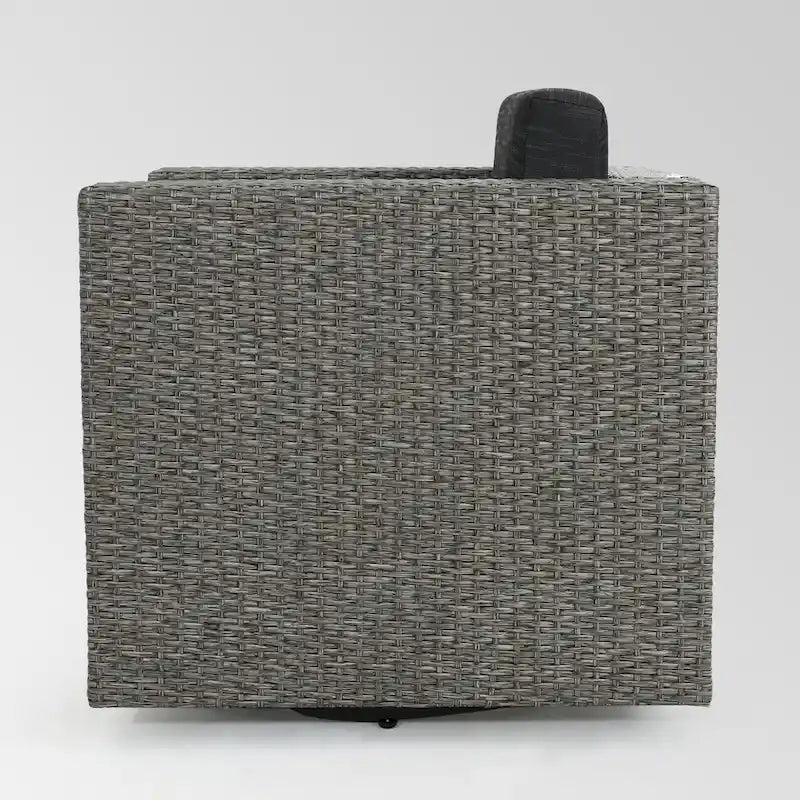 Salon de conversation Puerta Outdoor Wicker 3 pièces pivotant avec coussins de Christopher Knight Home