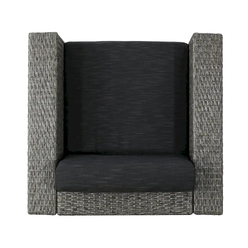 Salon de conversation Puerta Outdoor Wicker 3 pièces pivotant avec coussins de Christopher Knight Home
