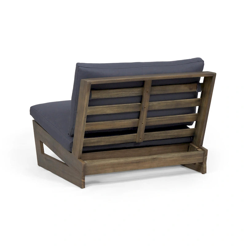 Chaises longues d'extérieur en bois d'acacia Sherwood et foyer carré au propane de 50 000 BTU de Christopher Knight Home