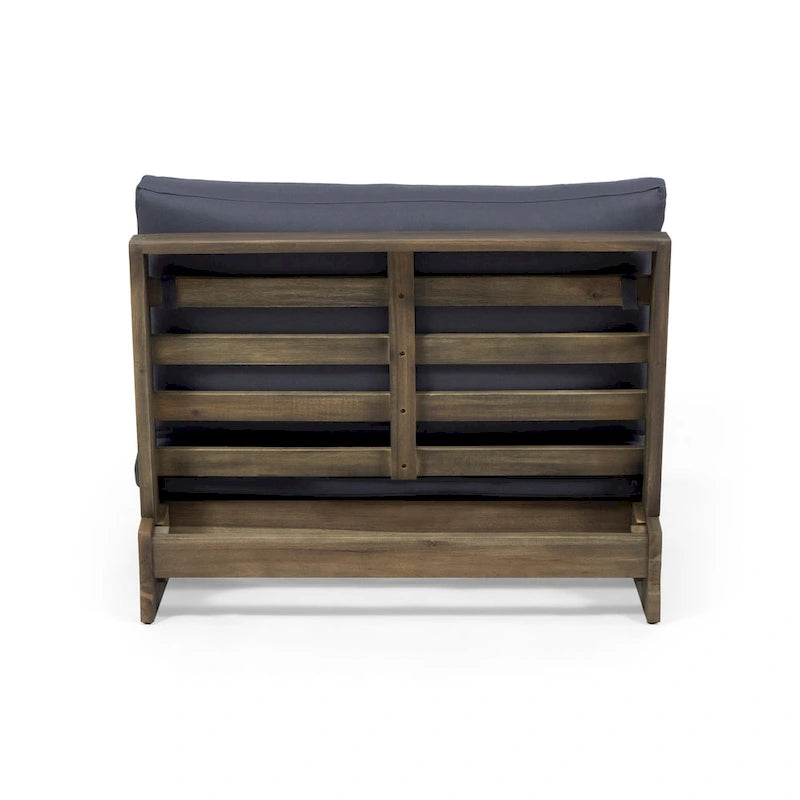Chaises longues d'extérieur en bois d'acacia Sherwood et foyer carré au propane de 50 000 BTU de Christopher Knight Home