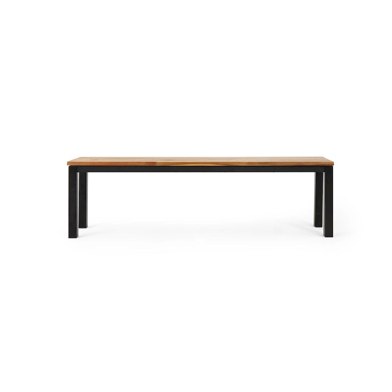 Banc de salle à manger d'extérieur Lindsey Acacia en bois et fer par Christopher Knight Home