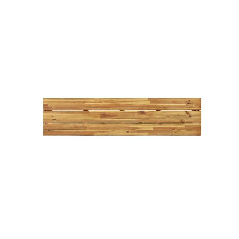 Banc de salle à manger d'extérieur Lindsey Acacia en bois et fer par Christopher Knight Home