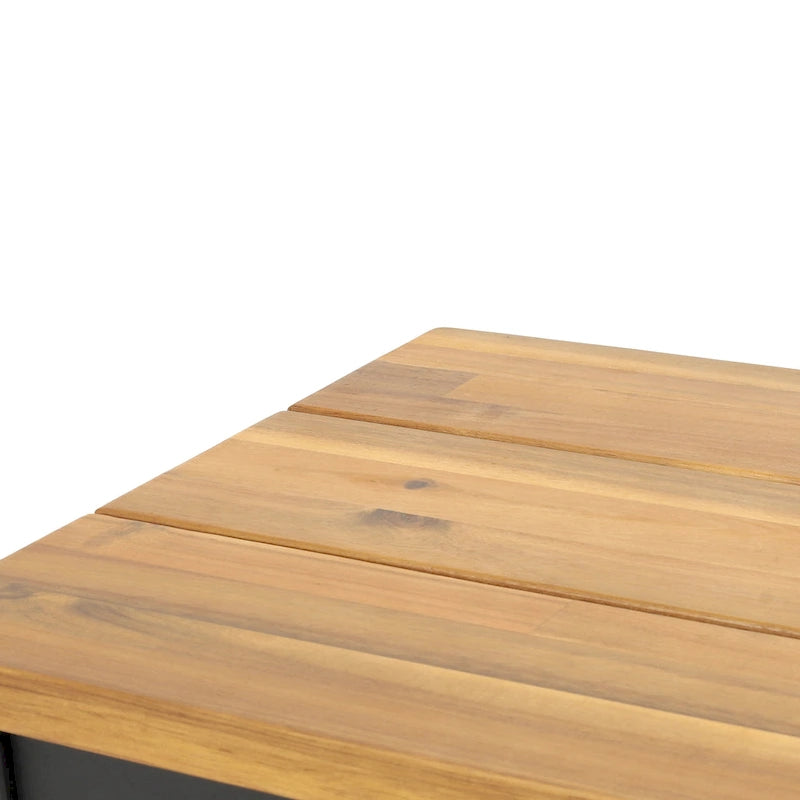Banc de salle à manger d'extérieur Lindsey Acacia en bois et fer par Christopher Knight Home