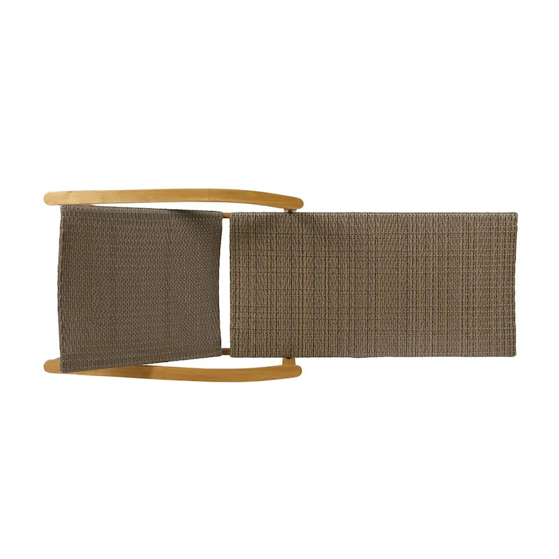 Chaise longue de jardin rustique en bois d'acacia Hampton avec assise en osier (lot de 4) par Christopher Knight Home