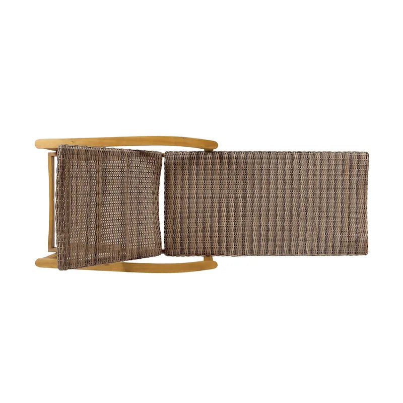 Chaise longue de jardin rustique en bois d'acacia Hampton avec assise en osier (lot de 4) par Christopher Knight Home