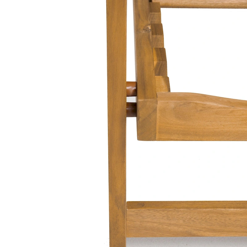 Chaise longue de jardin rustique en bois d'acacia Hampton avec assise en osier (lot de 4) par Christopher Knight Home