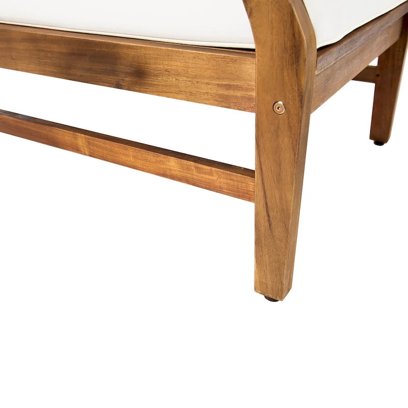 Fauteuil de club Perla d'extérieur en bois d'acacia avec coussin (lot de 4) par Christopher Knight Home