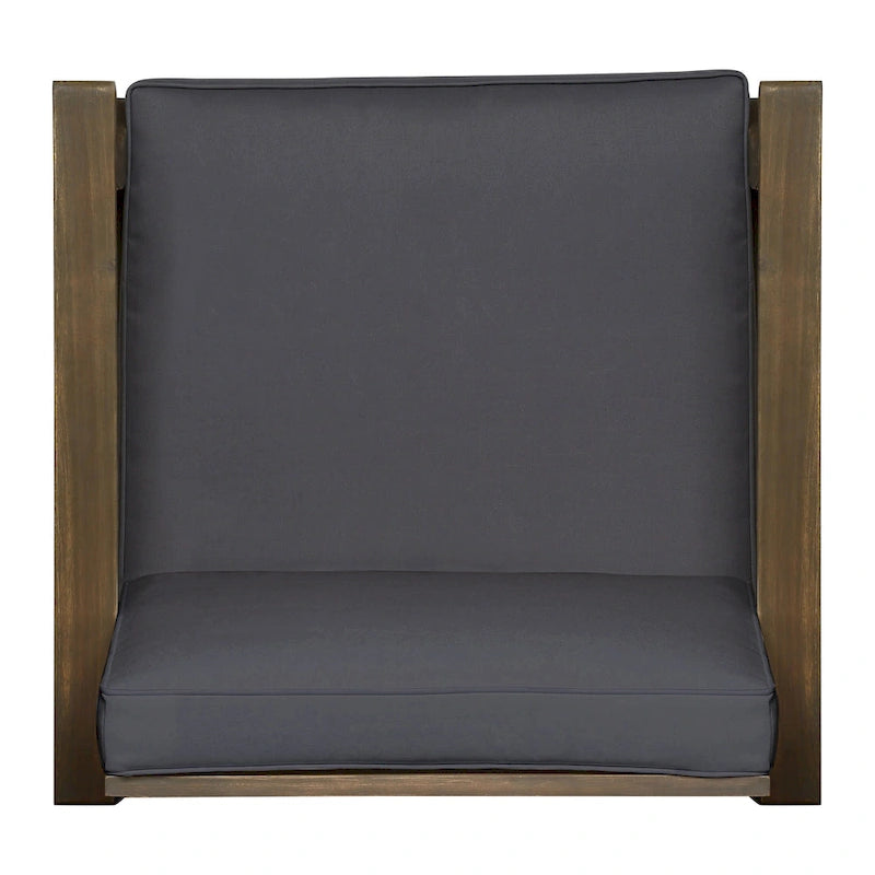 Fauteuil de club Perla d'extérieur en bois d'acacia avec coussin (lot de 4) par Christopher Knight Home