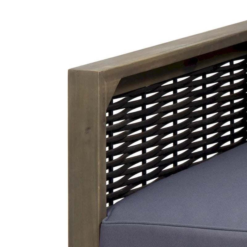 Fauteuil de club en bois d'acacia et osier Linwood Outdoor par Christopher Knight Home - N/A