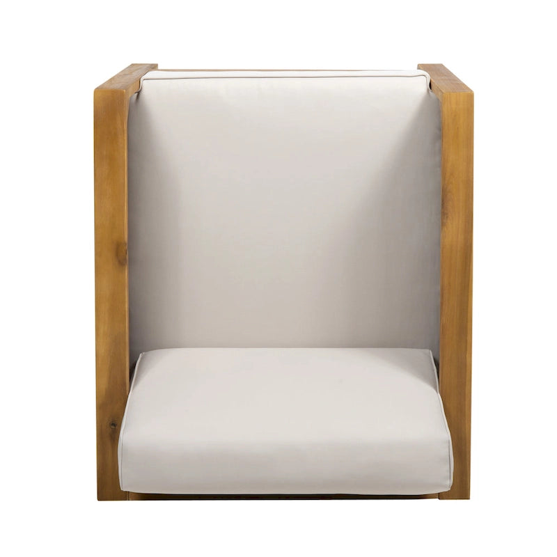 Fauteuil de club en bois d'acacia et osier Linwood Outdoor par Christopher Knight Home - N/A