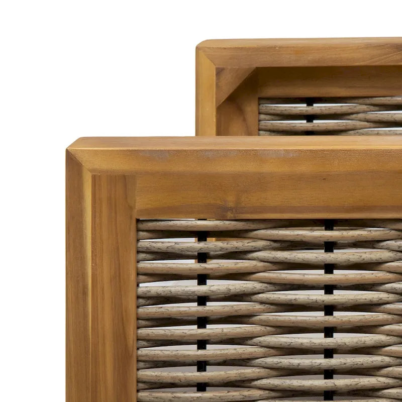 Fauteuil de club en bois d'acacia et osier Linwood Outdoor par Christopher Knight Home - N/A
