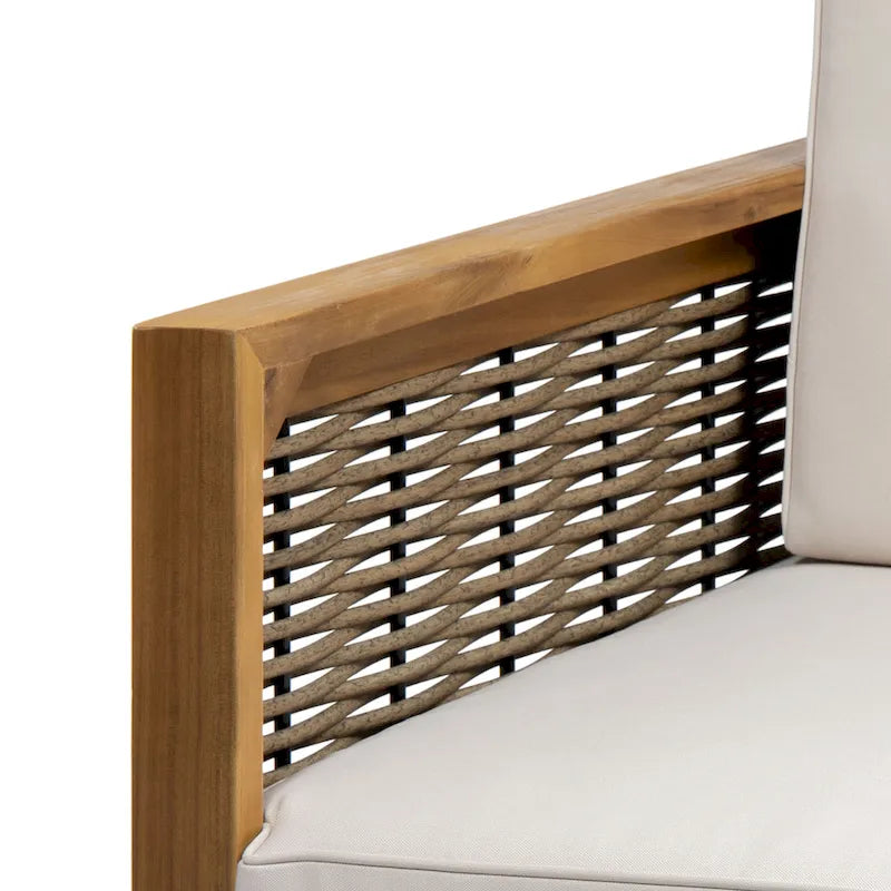 Fauteuil de club en bois d'acacia et osier Linwood Outdoor par Christopher Knight Home - N/A