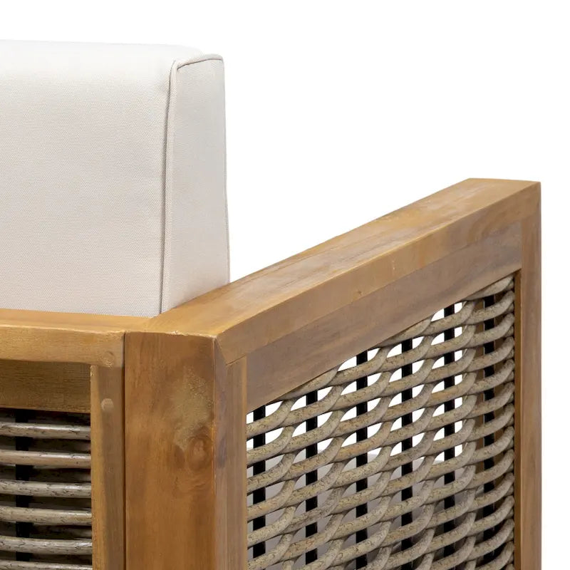 Fauteuil de club en bois d'acacia et osier Linwood Outdoor par Christopher Knight Home - N/A
