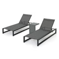 Modesta Outdoor 3-piece Armless Aluminum Chaise Lounge Set by Christopher Knight Home