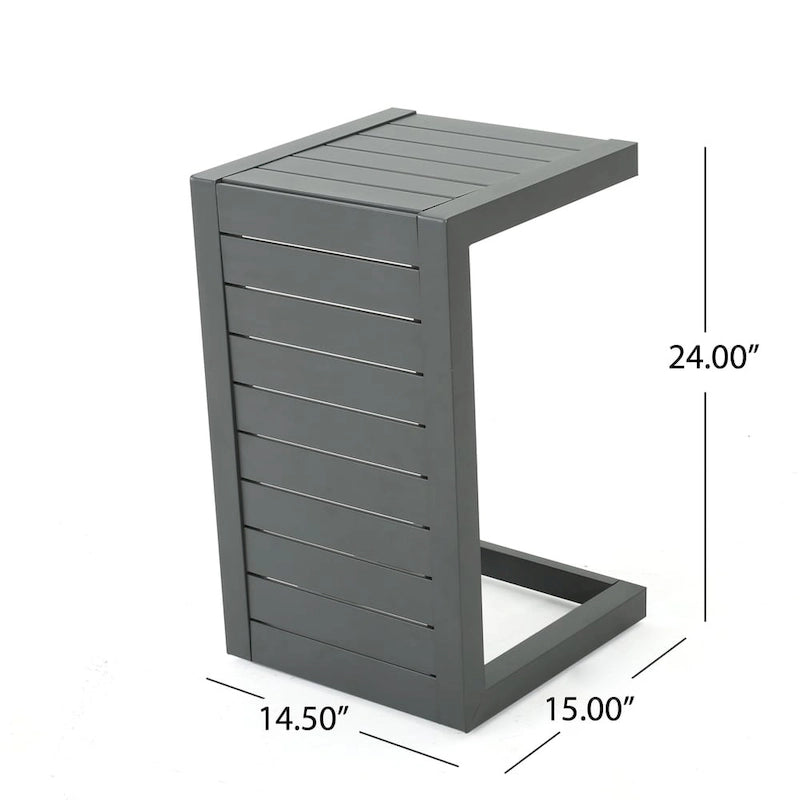 Modesta Outdoor, ensemble de 3 chaises longues sans accoudoirs en aluminium par Christopher Knight Home