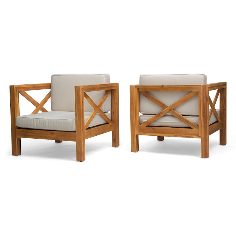 Fauteuils de jardin en acacia Brava (lot de 2) par Christopher Knight Home