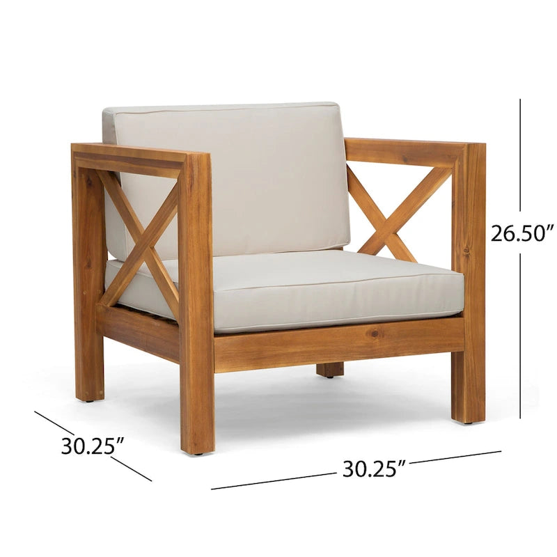 Fauteuils de jardin en acacia Brava (lot de 2) par Christopher Knight Home