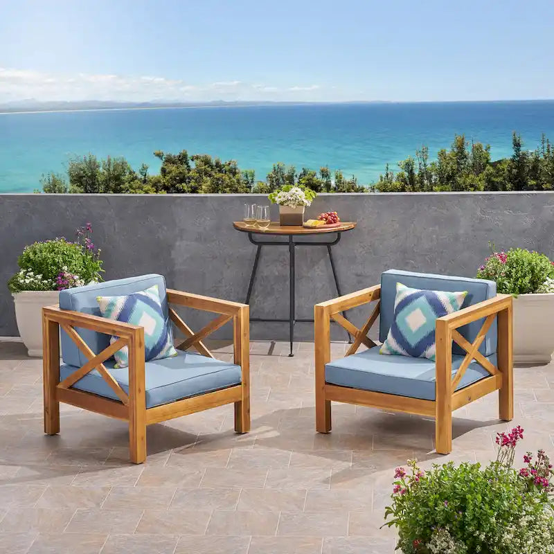 Fauteuils de jardin en acacia Brava (lot de 2) par Christopher Knight Home