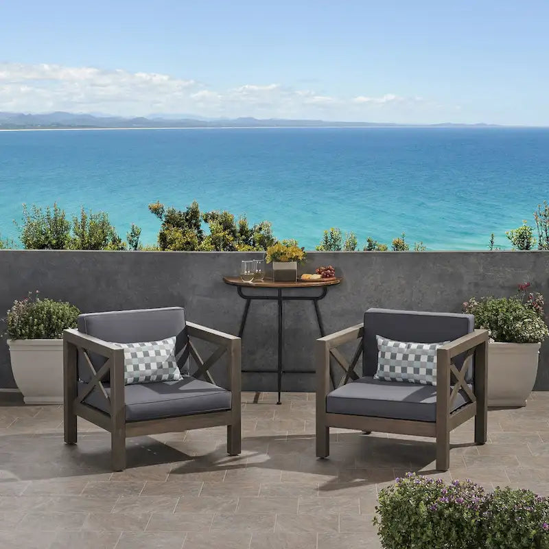Fauteuils de jardin en acacia Brava (lot de 2) par Christopher Knight Home
