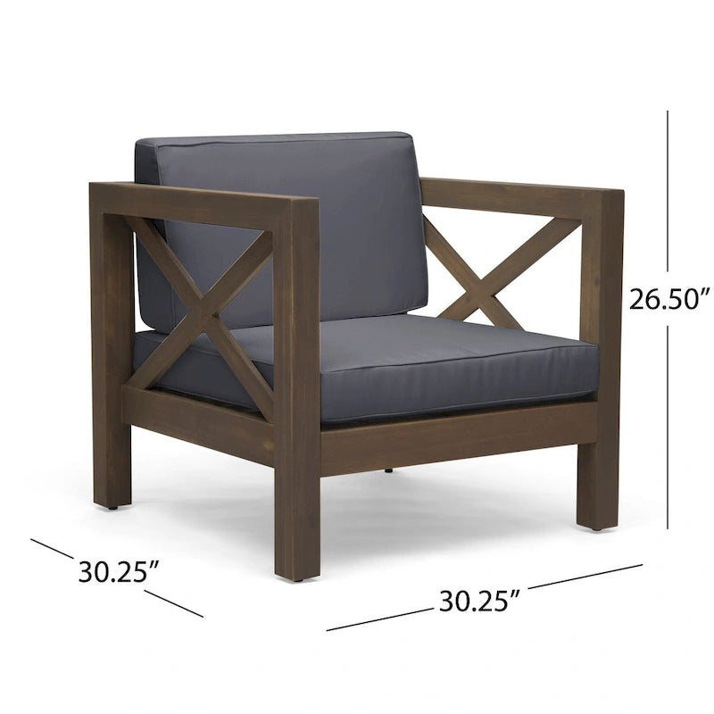 Fauteuils de jardin en acacia Brava (lot de 2) par Christopher Knight Home