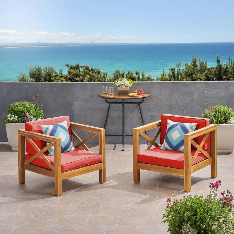 Fauteuils de jardin en acacia Brava (lot de 2) par Christopher Knight Home