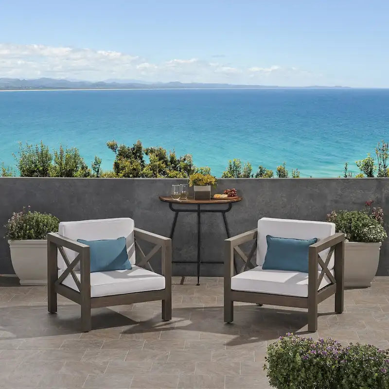 Fauteuils de jardin en acacia Brava (lot de 2) par Christopher Knight Home