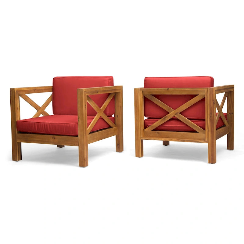 Fauteuils de jardin en acacia Brava (lot de 2) par Christopher Knight Home