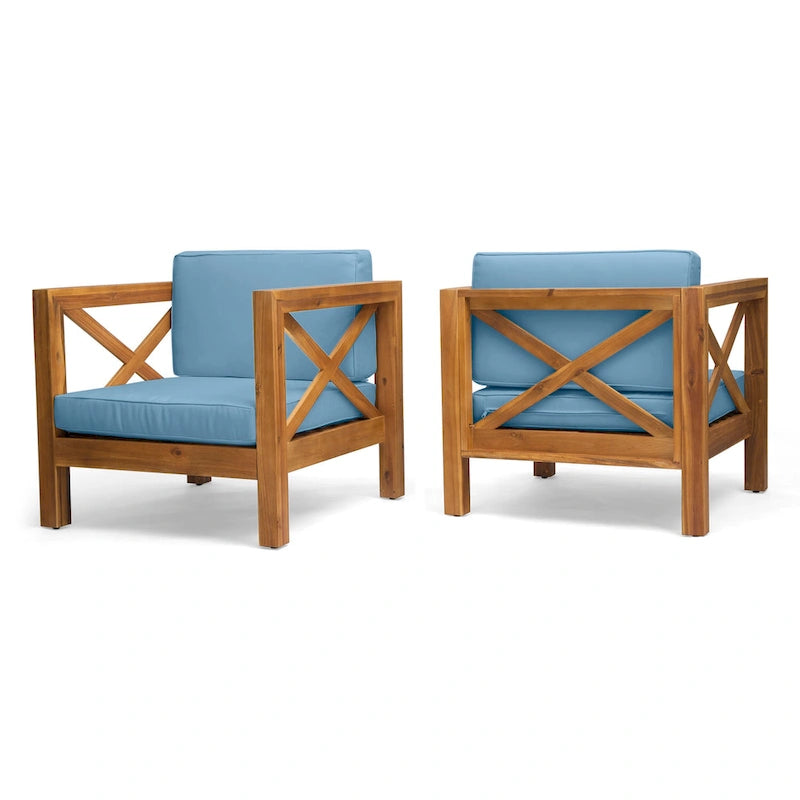 Fauteuils de jardin en acacia Brava (lot de 2) par Christopher Knight Home