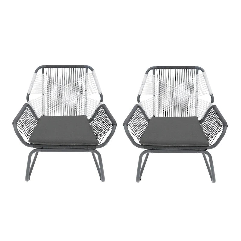 Lot de 2 fauteuils de club d'extérieur en rotin synthétique Milan par Christopher Knight Home