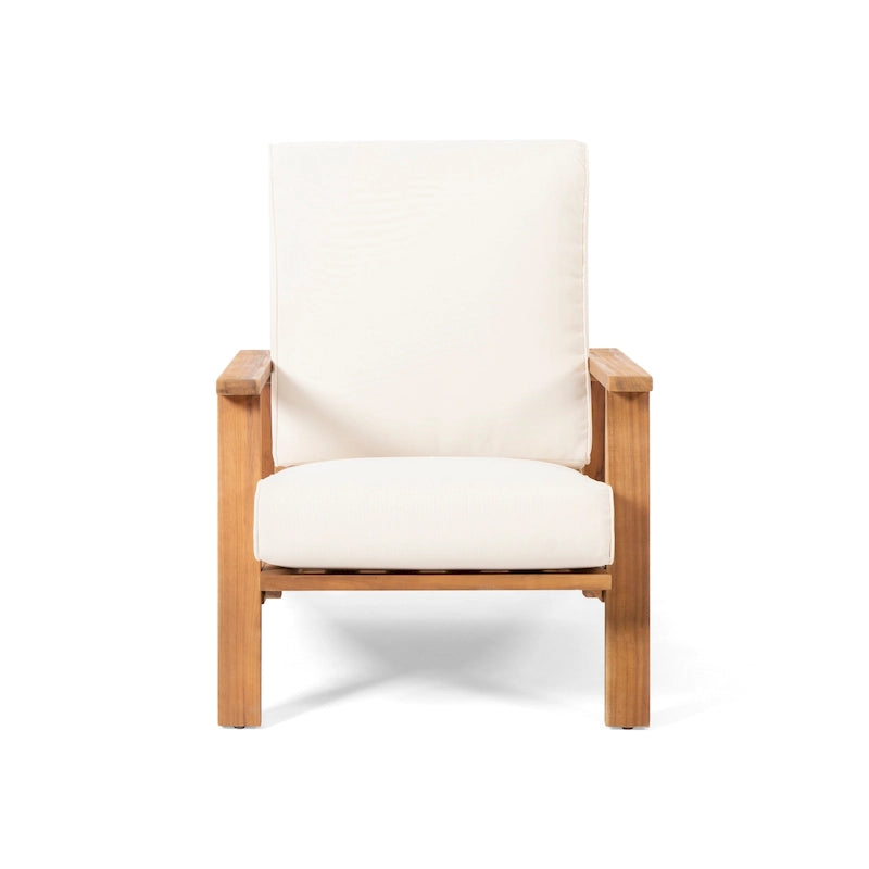 Fauteuil de jardin Paloma en bois d'acacia avec coussin par Christopher Knight Home